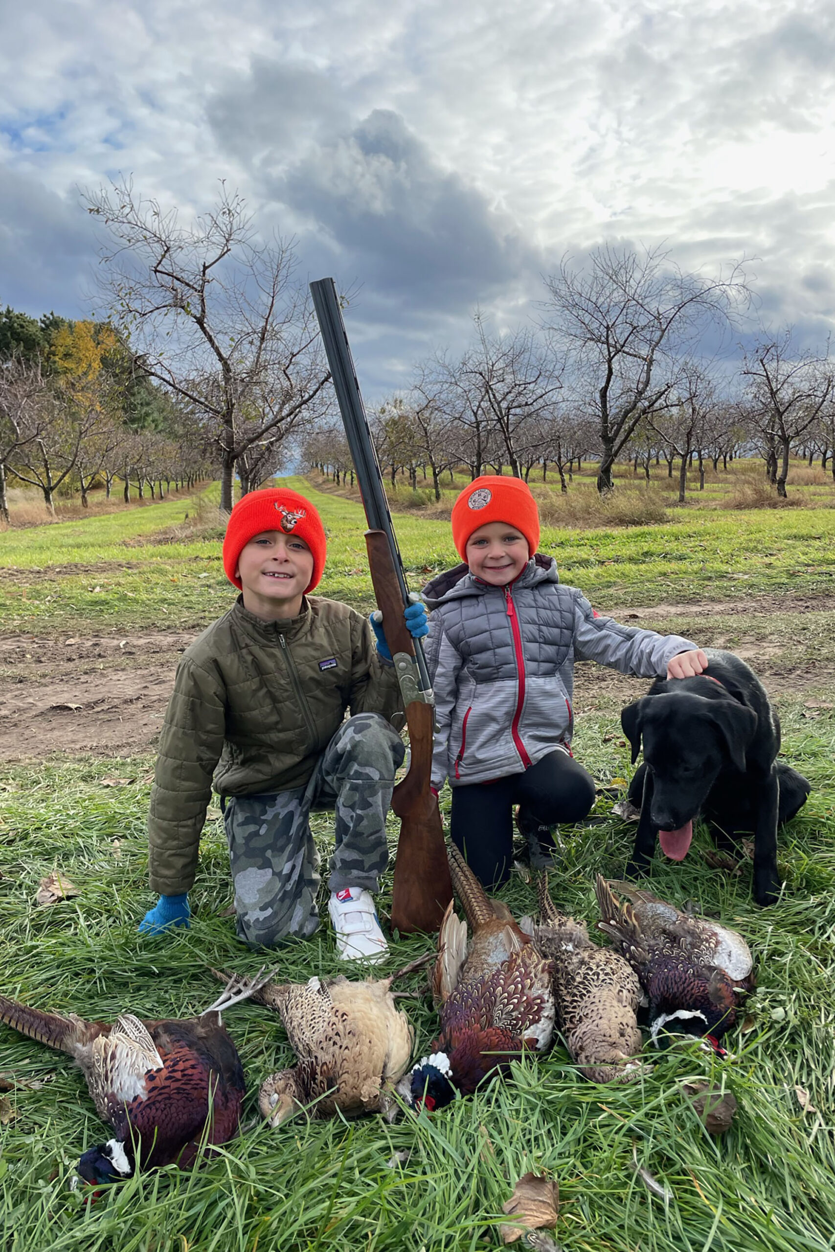 Boys with Pheasants at Royal Stag Preserve