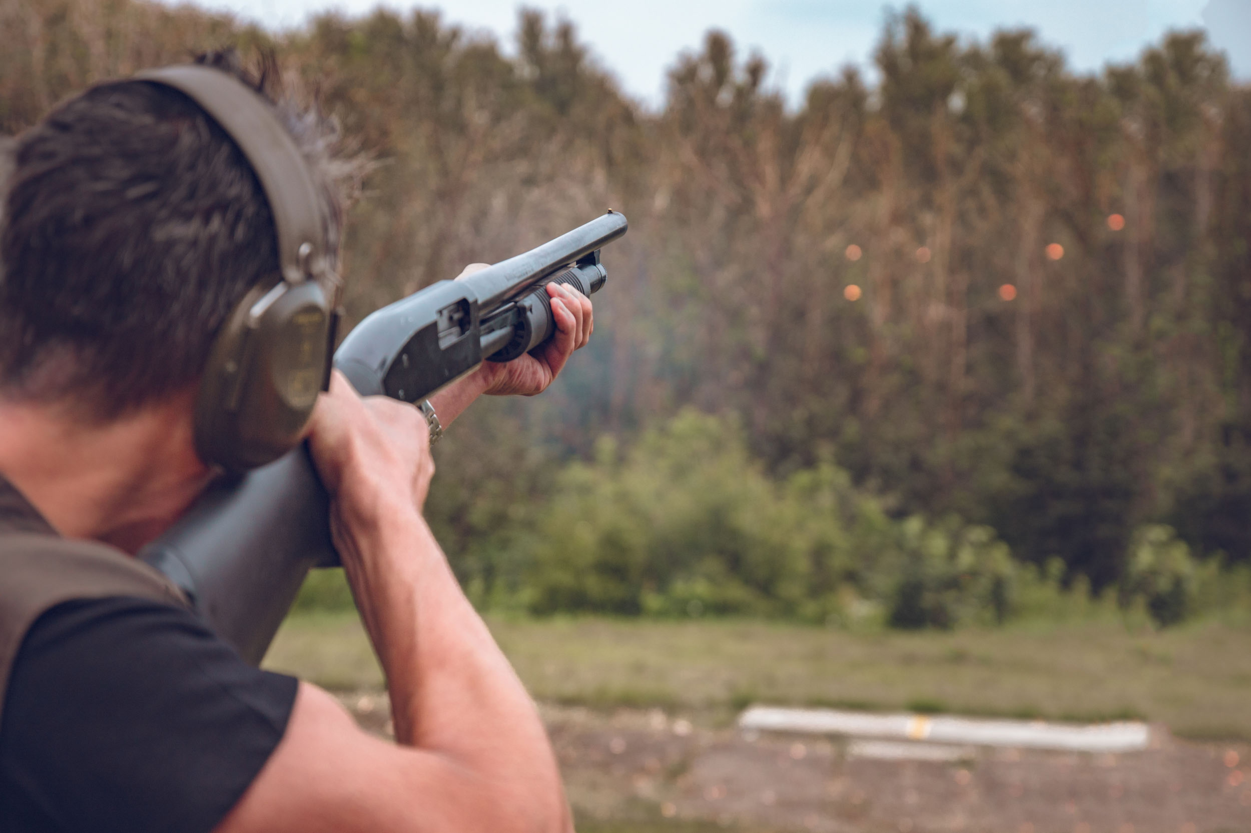 Man shooting sporting clays at Royal Stag Preserve